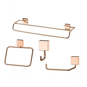 Kit Banheiro Lavabo 4 Peças Rose Gold Future