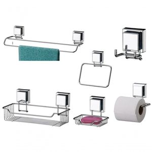 Kit Banheiro Inox Ventosa 6 Peças Future