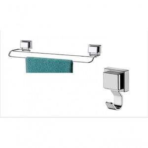 Kit Banheiro Inox Ventosa 2 Peças Future