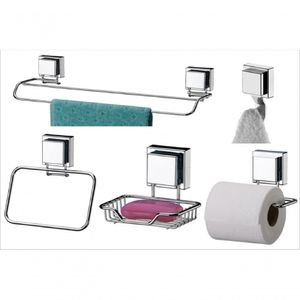 Conjunto Kit Banheiro Inox Ventosa 5 Peças Sucção Future