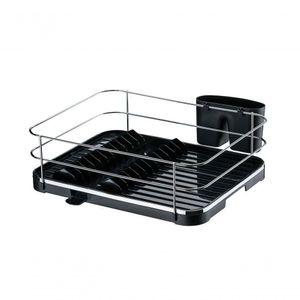 Escorredor Louca Talher Cozinha Preto Cromado Future 982