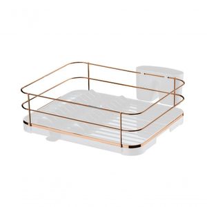 Escorredor Louca Talheres Cozinha Branco Rosé Gold 982rg