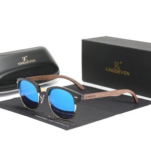 Óculos De Sol Polarizados Artesanal Retro Kingseven Madeira