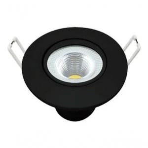 Kit 10 Spot Led 5w Redondo Embutir Branco Frio 9x9cm Preto