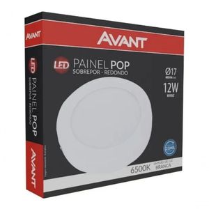 Kit 10 Painéis Led 12w Redondo Sobrepor 17x17cm Branco Frio