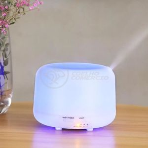Aromatizador Umidificador Difusor Eletrônico Ambiente Desing Minimalista Luz De Led Rgb 500Ml