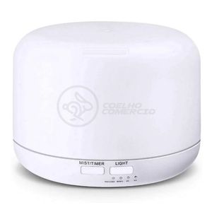 Aromatizador Umidificador Difusor Eletrônico Ambiente Desing Minimalista Luz De Led Rgb 500Ml