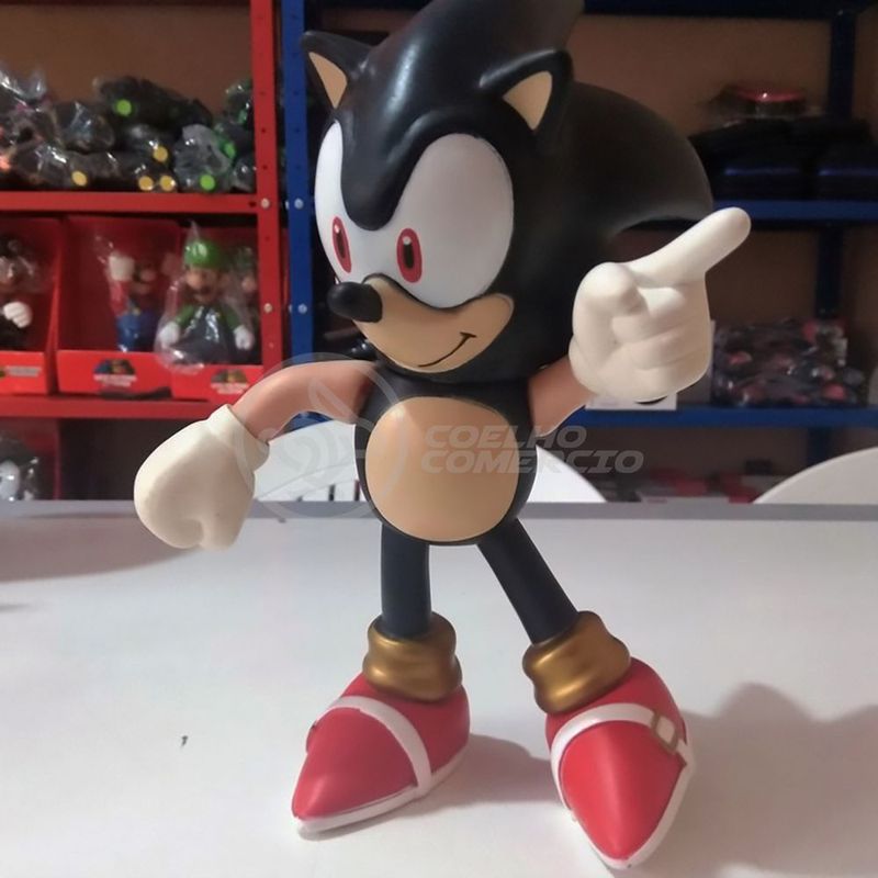 Boneco Sonic Preto Grande Collection Shadow - Super Size Figure