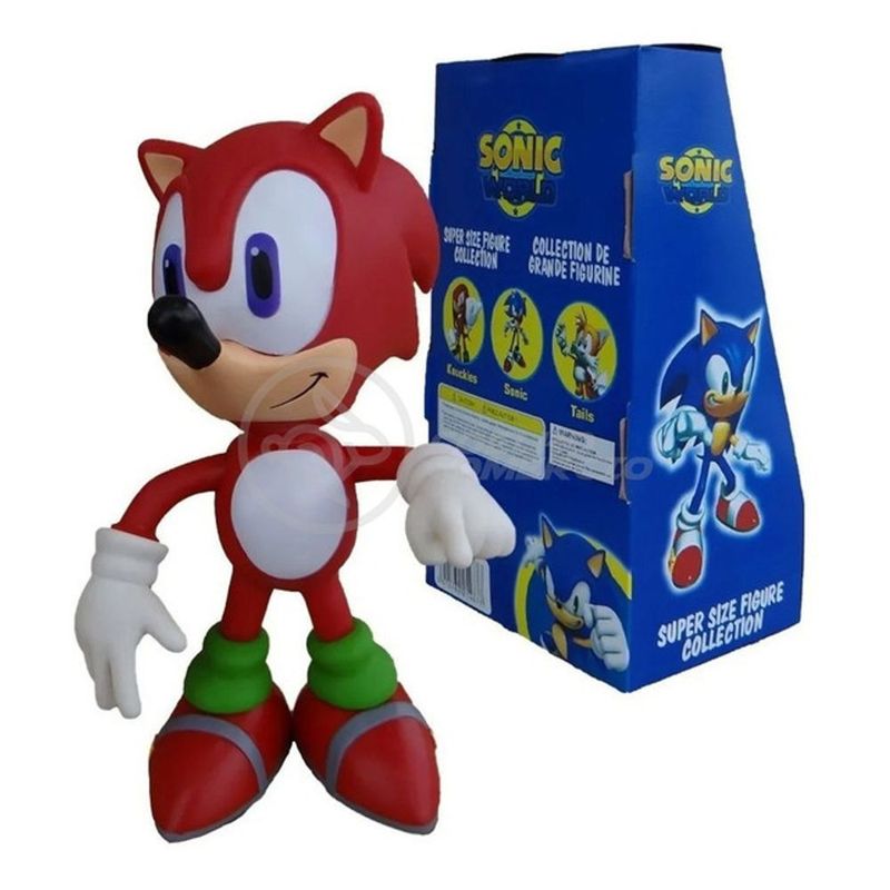 Sonic Azul Sonic Vermelho Tails - 3 Bonecos Grandes - Super Size