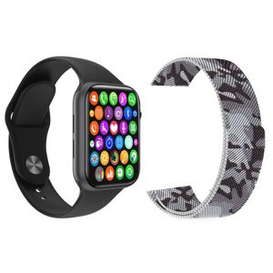 Kit 1 Smartwatch Preto + 1 Pulseira Extra Milanese Camuflada