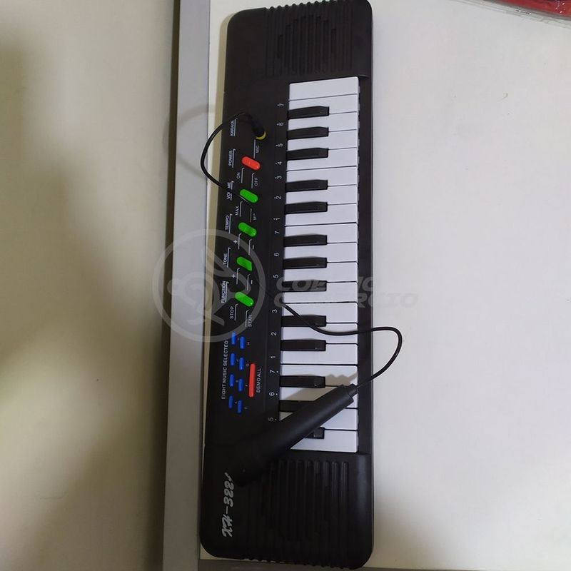 Piano teclado infantil musical com karaoke microfone 32 teclas