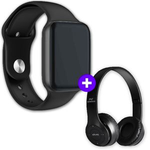 Kit Smartwatch Iwo 8 44Mm Preto + Headphone P47 Preto