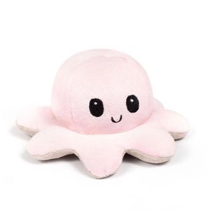 Polvo Humor Reversível De Pelúcia Feliz Triste Rosa E Bege