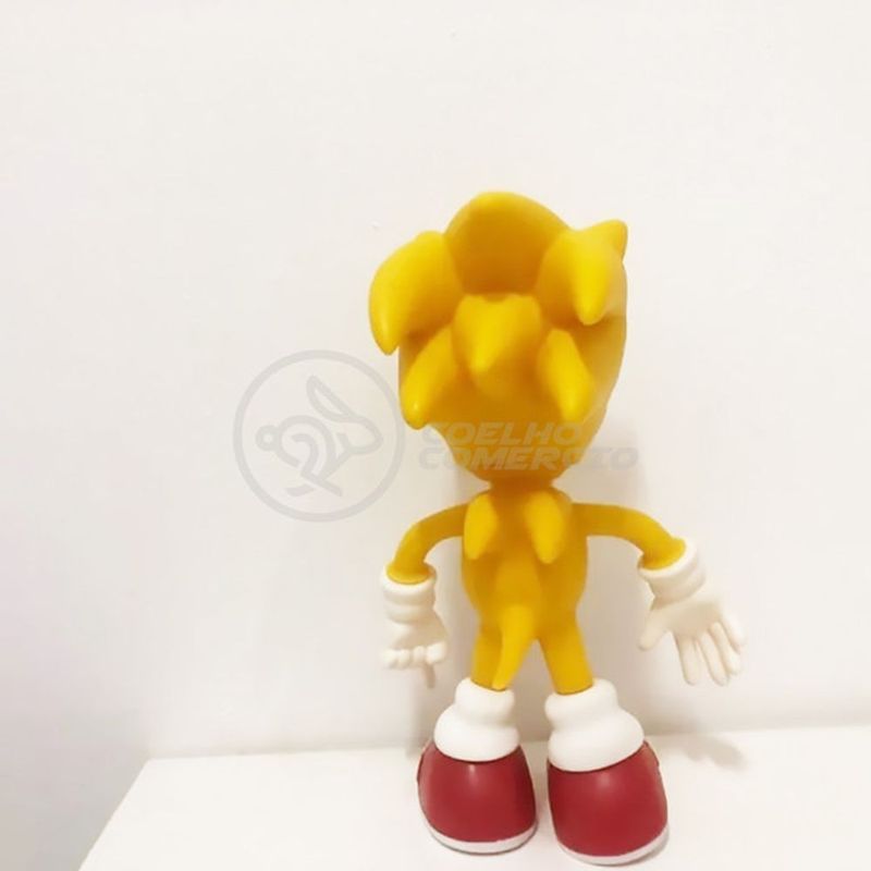Boneco Super Sonic Amarelo Personagem Action Figure Articulado