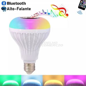 Lâmpada Led 12W E27 Rgb Colorida Com Caixa De Som