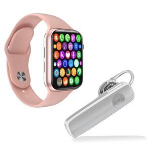 Kit 1 Smartwatch S Pulseira + 1 Fone Estéreo Rosa+Branco