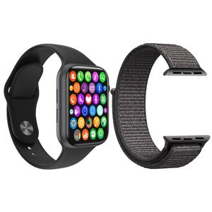 Kit 1 Relógio Smartwatch S Preto + 1 Pulseira Nylon Cinza