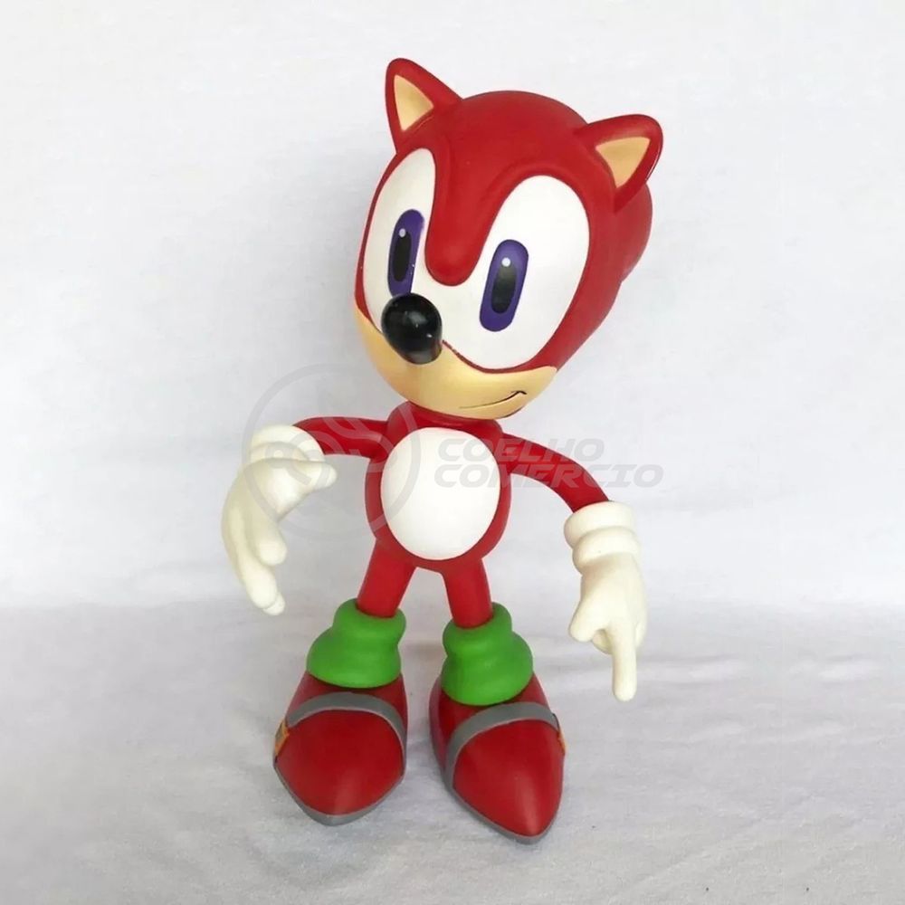 Boneco Sonic vermelho no articulado, original Sega, de 25 cm usado