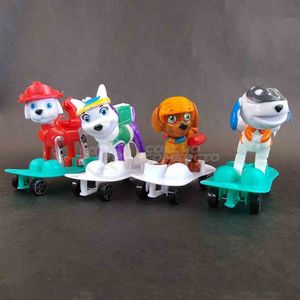 Kit 4 Bonecos Patrulha Canina Com Skate 8Cm