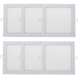 Kit 6 Plafon Painel Led Luminária Downlight 18W Embutir