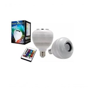 Kit 2 Lâmpada Musical Luz Led Bluetooth Som Controle Atacado