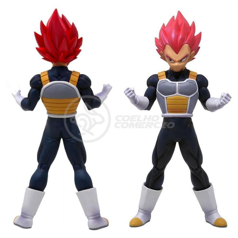 Boneco Dragon Ball Z - Vegeta Super Saiyajin Deus Rosa