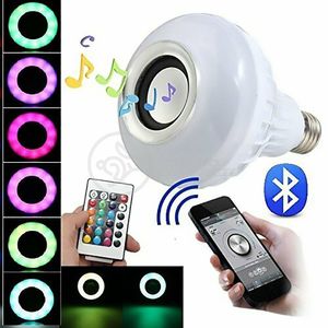 Lâmpada Led 12W E27 Rgb Colorida Com Caixa De Som