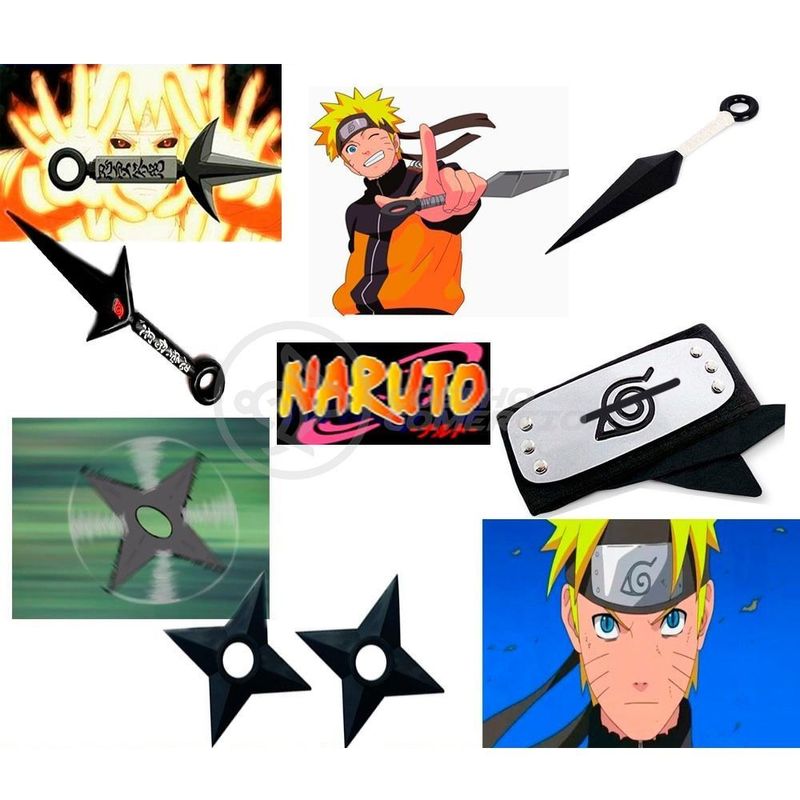 Kit Completo do Naruto / Boneco do Naruto/ Kunai/Shuriken/Bandana