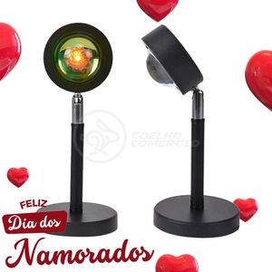 Mini Ring Light Sunset Projetor Lâmpada Usb Vermelho