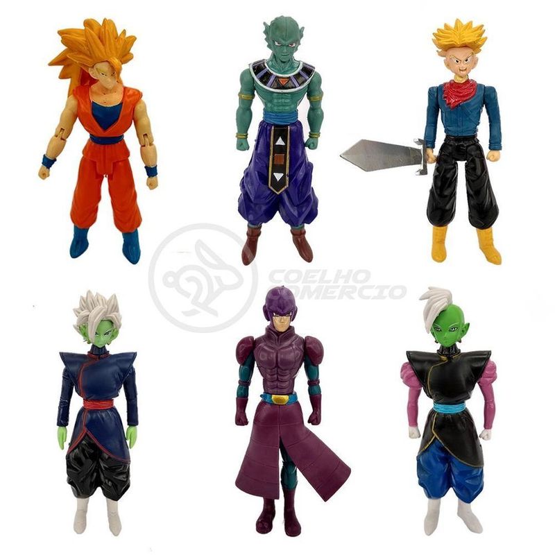 Kit Conjunto 4 Bonecos Sayajins Trunks Dragonball Super 15Cm -  WebContinental