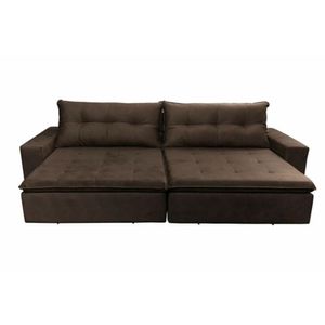 Sofá Retrátil E Reclinavel 302 Mts Com Molas Suede Café