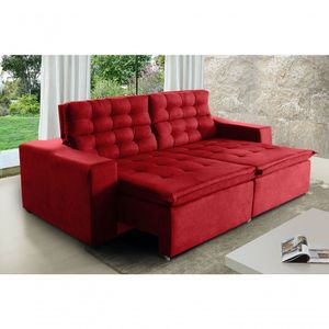 Sofá Londres 200cm Retrátil Reclinável Vermelho ? Ws