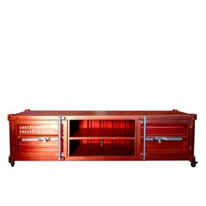 Rack para Tv Newark Estilo Industrial Em Ferro Vermelho 160c