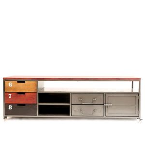 Rack para Tv Loft Estilo Industrial Em Ferro 170cm Cinza