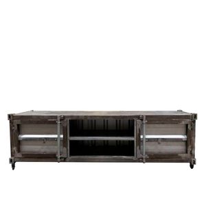 Rack para Tv Newark Estilo Industrial Em Ferro Cinza 150cm