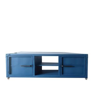 Rack para Tv Queens Estilo Industrial Em Ferro Azul 160cm