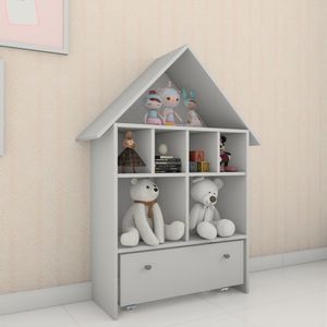 Organizador Casinha De Brinquedo Boneca Baú 100% Mdf Branco