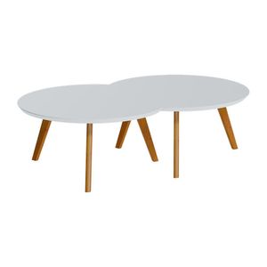 Conjunto De Mesa Centro Classic Luna - Branco Acetinado