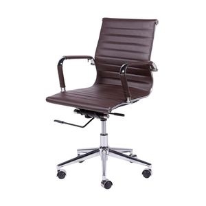 Cadeira De Escritório Eames Esteirinha Baixa - Pu Café