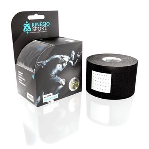 Bandagem Elástica Adesiva 5m X 5cm - Preta - Kinesiosport