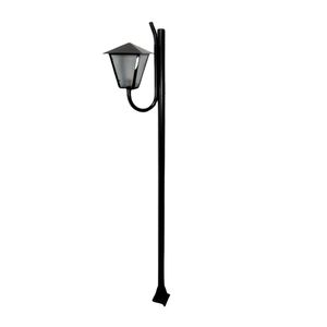 Poste Braço Curvo E Luminária Romana De Jardim Preto 300Cm