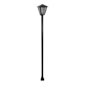 Poste E Luminária Colonial Romana De Jardim Preto 100Cm