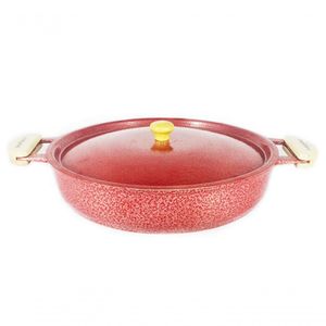 Frigideira Alumínio Craqueada Alça Meia Lua 26Cm Vermelho