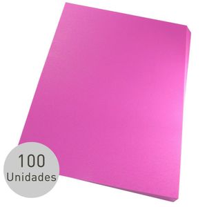 Capa Para Encadernação Ofício Rosa Pp Couro 0,30Mm 100Un