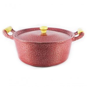 Caçarola Panela Reta Craqueada De Alumínio 30Cm Vermelho