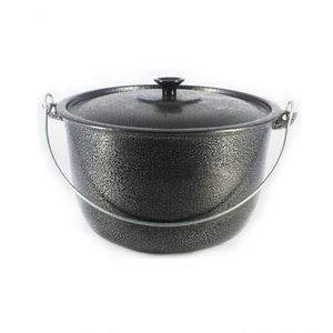 Caldeirão Alumínio Alça Galvanizada 22Cm Preto