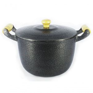 Caldeirão Alumínio Alça De Madeira 28Cm Preto