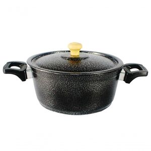 Caçarola De Alumínio Craqueada Alça Baquelite 16Cm Preto