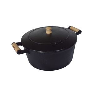 Caçarola De Ferro 2 Alças Com Tampa De Ferro - 1,8 Lt