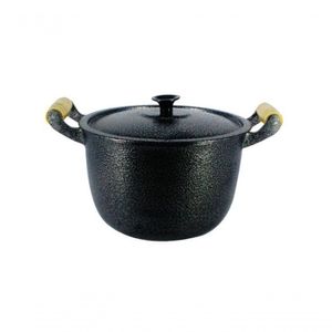 Caldeirão Alumínio Alça De Madeira 32Cm Preto